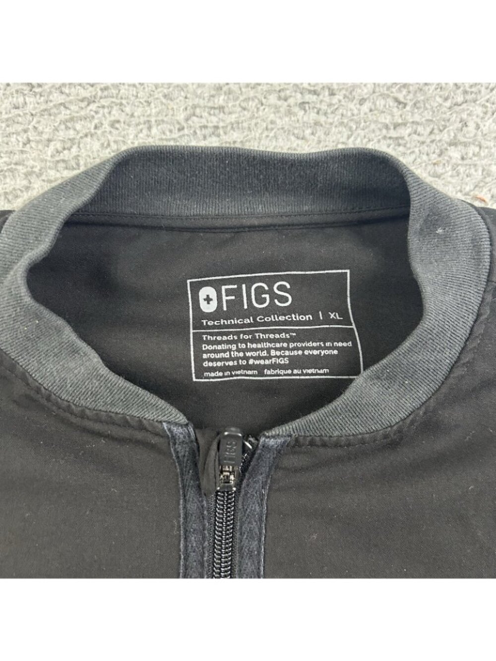 FIGS Technical Collection Womens Bellery Scrub Lab Jacket Black Full Zip XL - Picture 3 of 6